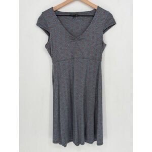 Toad&Co Rosemarie Dress Women Small Blue Floral Cap Sleeve Organic Cotton Tencel
